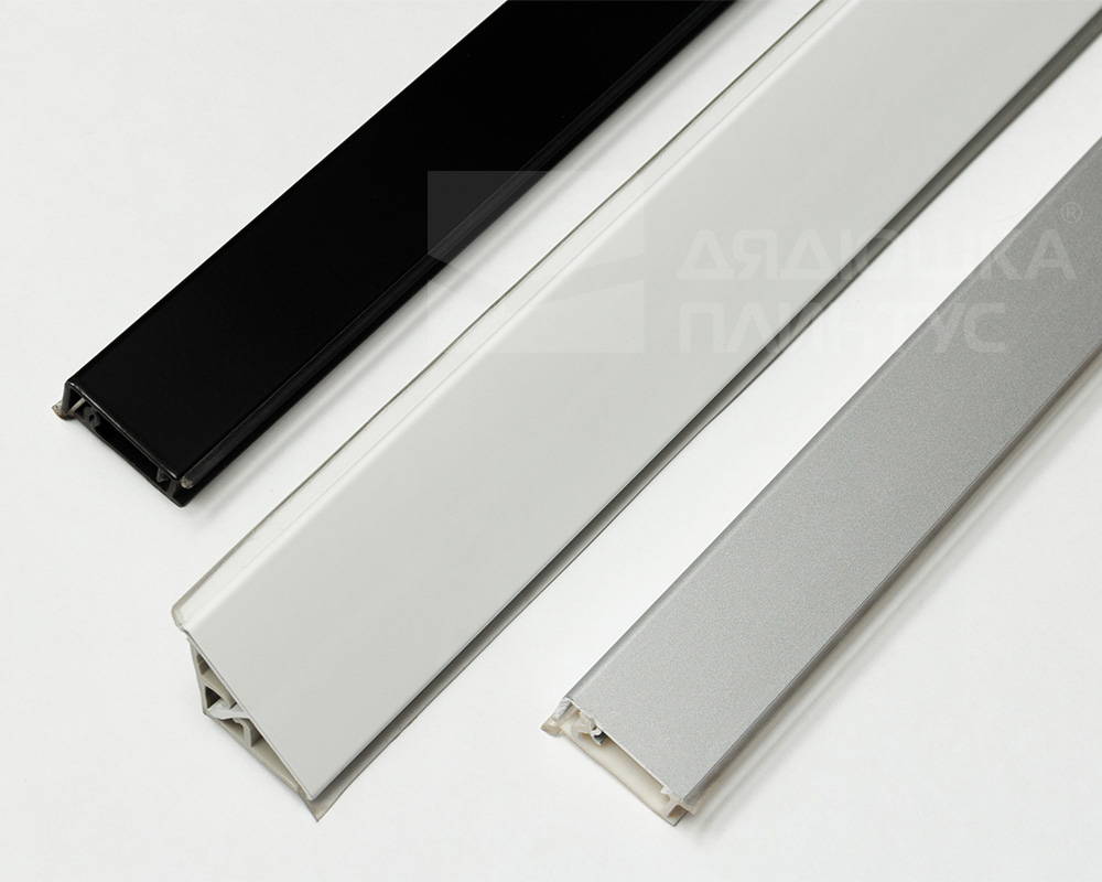 Плинтус для столешниц прямоугольный Алюминий 25*10мм 3,05м. Белый