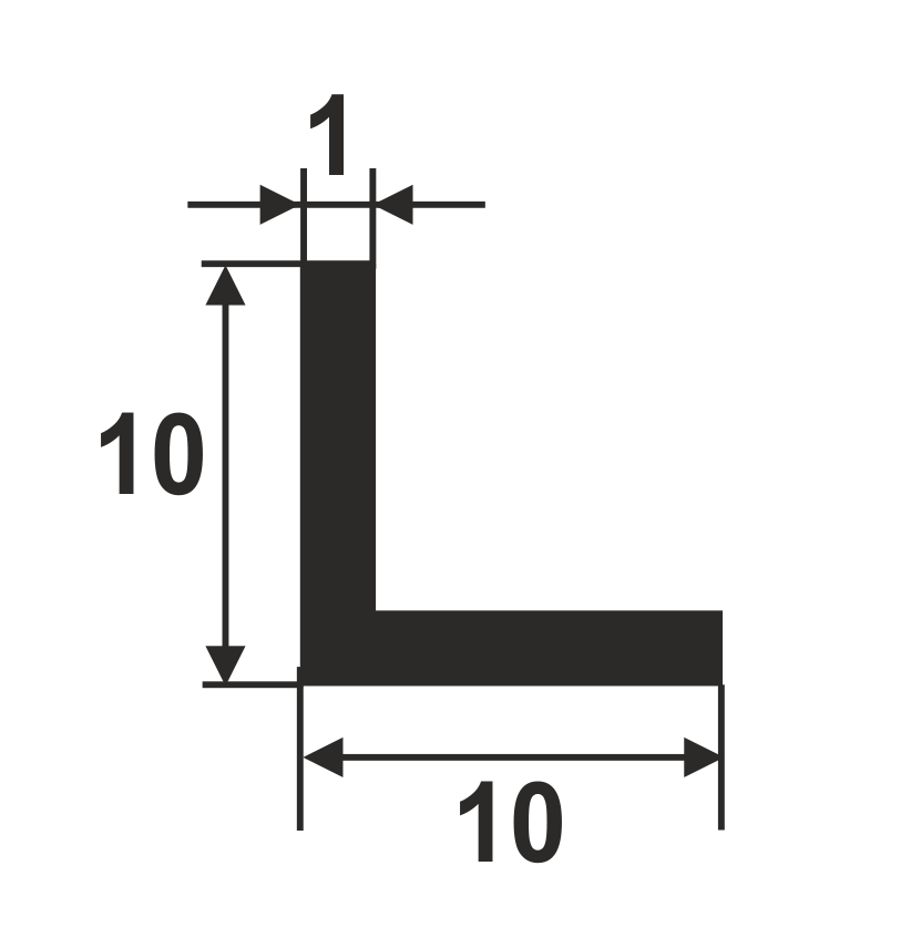 Уголок равнополочный 10х10 мм Уп 01.2000.504л Бронза. Цена за 5 штук.