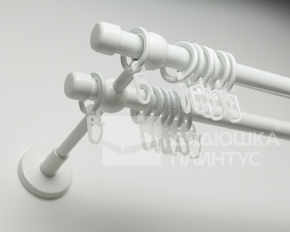 Карниз двухрядный кованый УЮТ d16мм 2,8м Белый