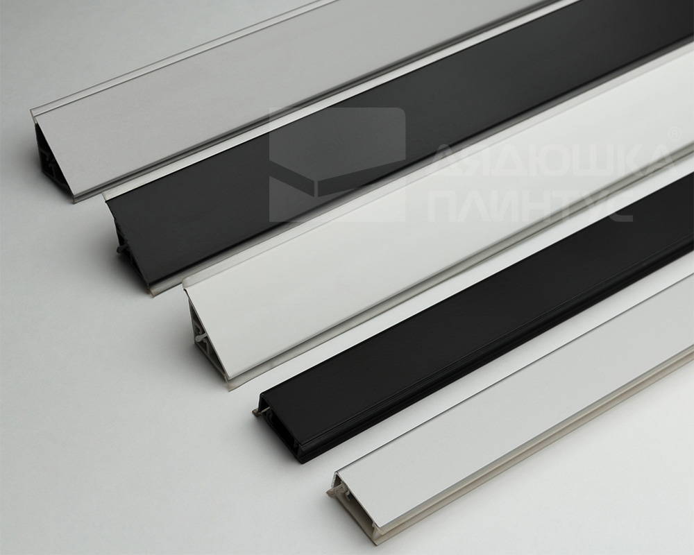 Плинтус для столешниц прямоугольный Алюминий 25*10мм 3,05м. Серебро