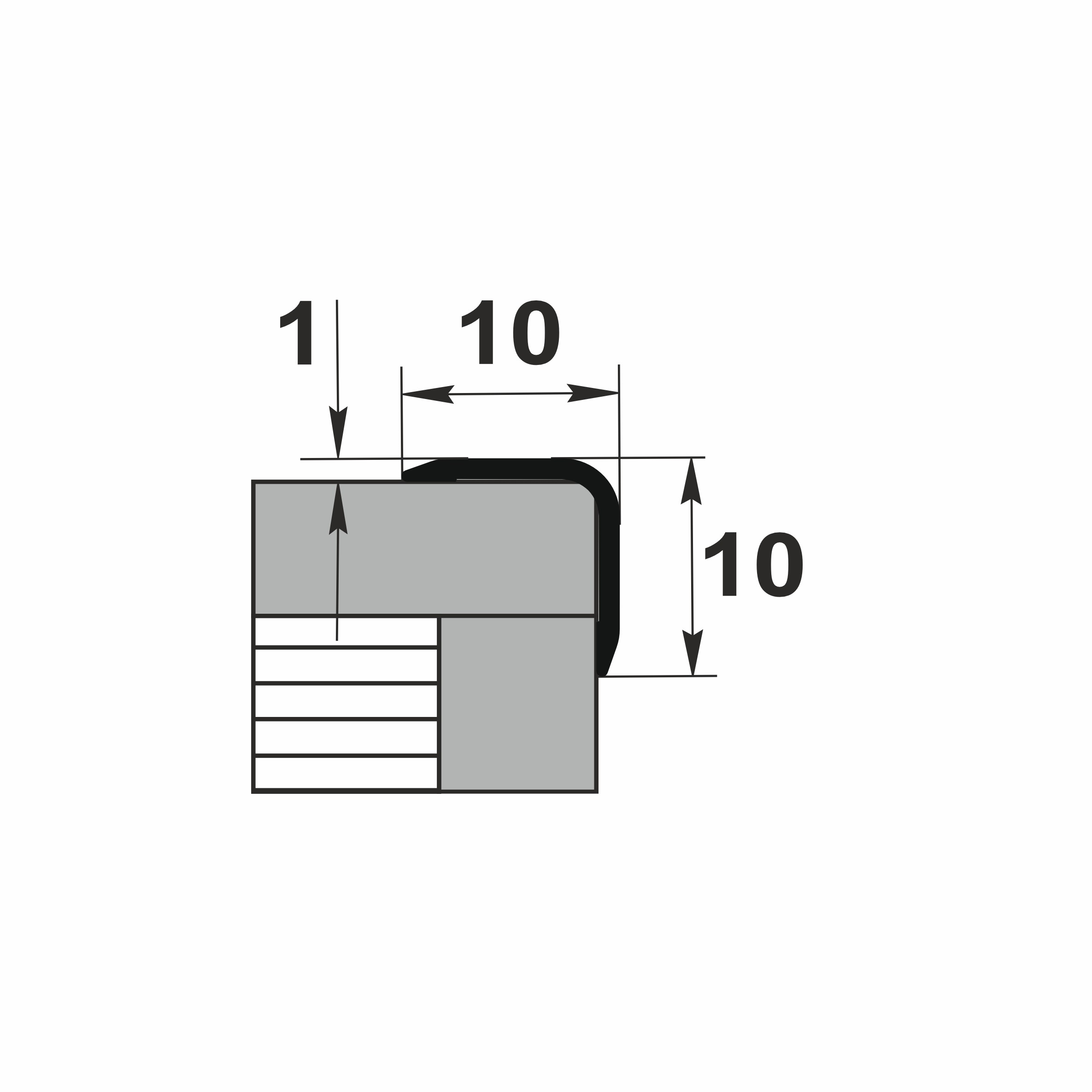 Угол наружный алюминиевый УО 01-27.2700.R102