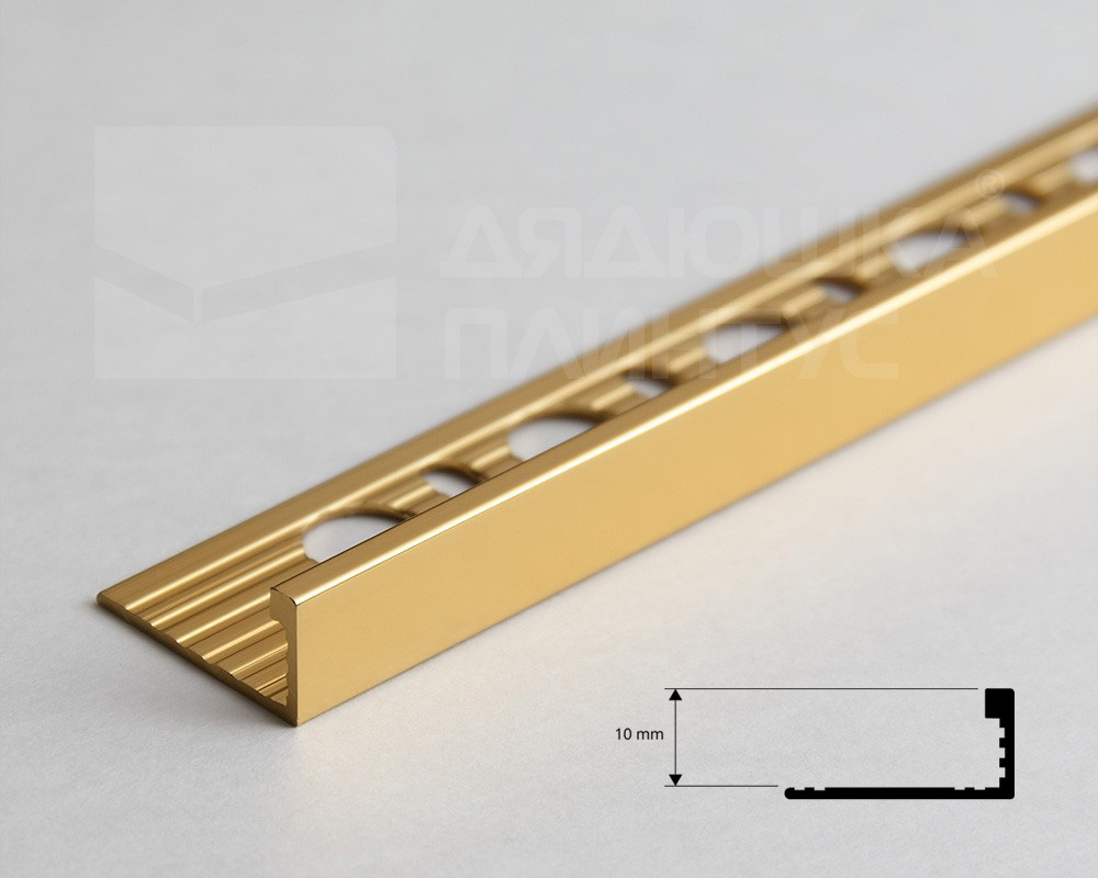 Профиль окантовочный Progress PTBO 10 10 мм 2,7 м Золото глянец