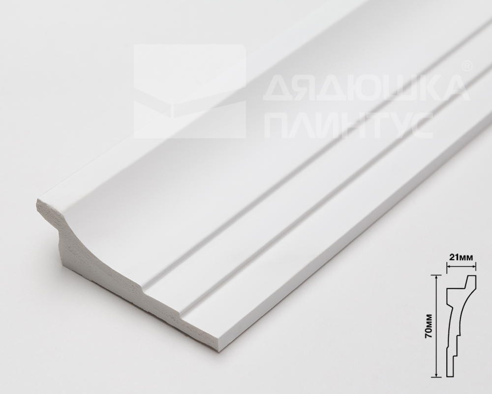 Плинтус потолочный из полистирола высокой плотности HI-WOOD A70V1 70х21мм 2,0м